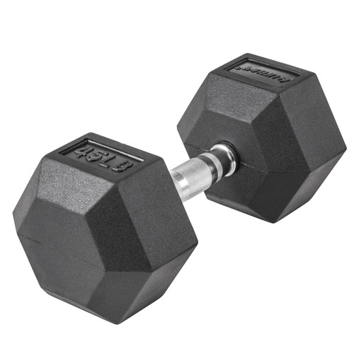 Lifeline Hex Rubber Dumbbells 45 lb (Single Piece)