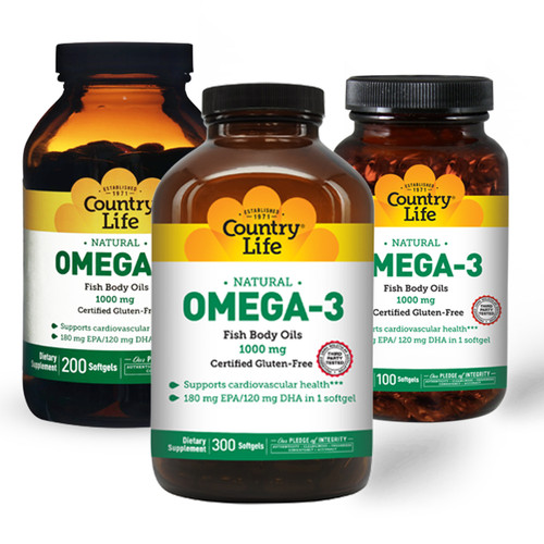 Country Life Omega-3 Fish Body Oils 1000 mg