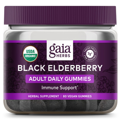 Gaia Herbs Black Elderberry Adult Daily 80 Gummies