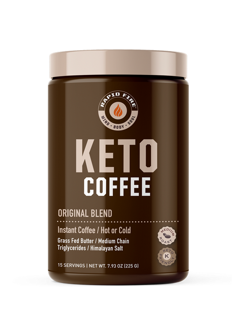 Rapid Fire Keto Coffee Caramel Macchiato Flavor Instant Coffee 7.93 oz 15 Servings