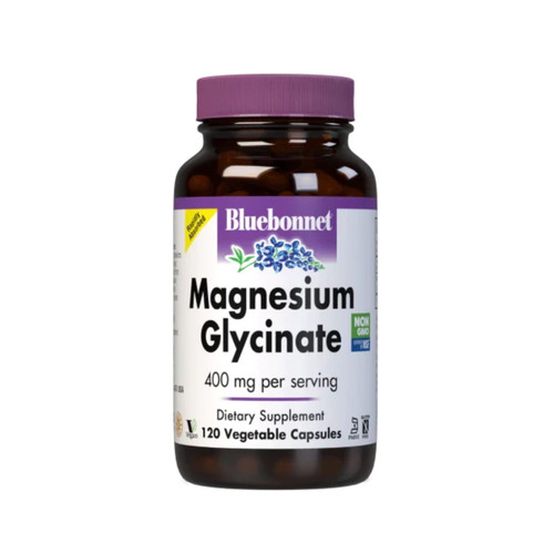 Bluebonnet Nutrition Magnesium Glycinate 400mg 120 Vegetable Capsules