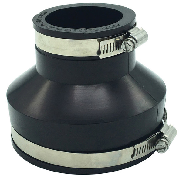 Rubber Transition Coupling 4" X 2" Cast Iron/PVC X Cast Iron/PVC