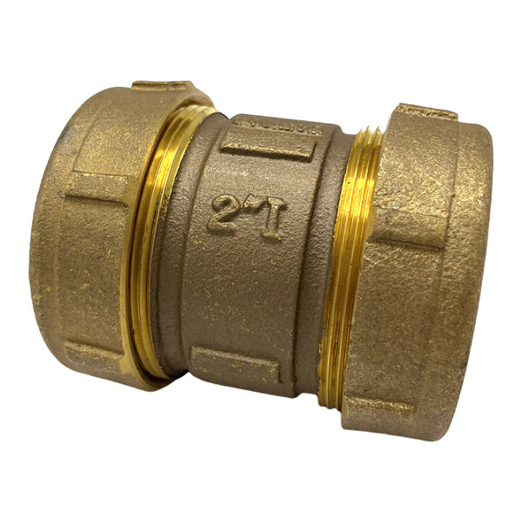 2" Short Brass Compression Coupling (Lead-Free)