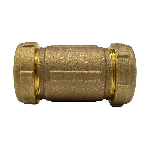 1 1/2" Long Brass Compression Coupling (Lead-Free)