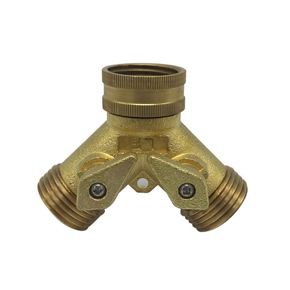 Brass Siamese Connection With Shut Off (Lead-Free)