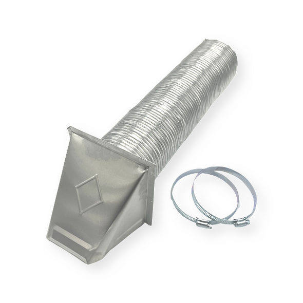 4" X 8" Dryer Vent Kit with Metal Hood and Corrugated Metal Hose