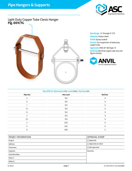 Copper Tube Clevis Hanger