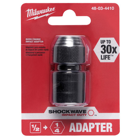 Milwaukee 48-03-4410 SHOCKWAVE 1/2 SQ TO 1/4 Hex Impact Adapter