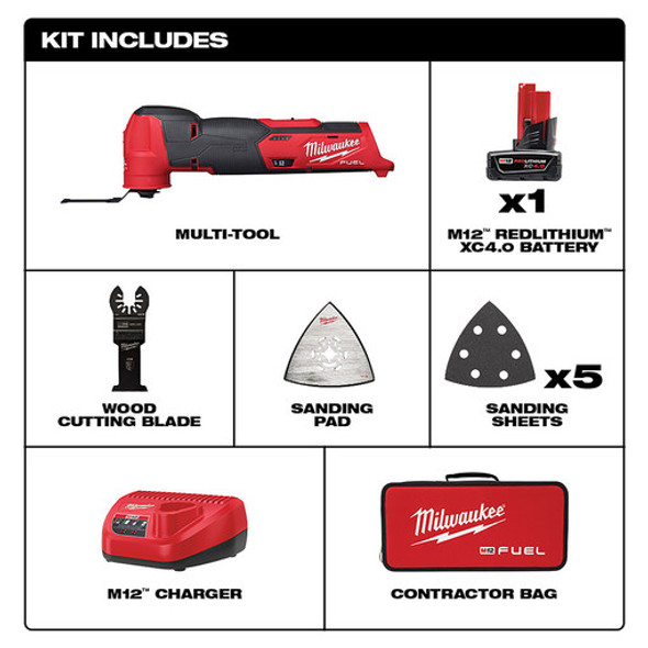 Milwaukee 2526-21XC M12 FUEL Oscillating Multi-Tool Kit