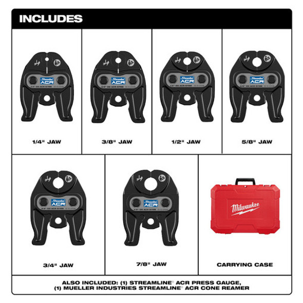 Milwaukee 49-16-2461M 1/4" - 7/8" Streamline ACR Press Jaw Kit for M12 FORCE LOGIC Press Tool