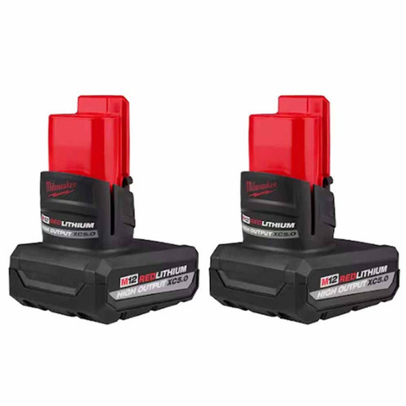 Milwaukee 48-11-2450S M12 REDLITHIUM High Output XC5.0 Battery 2-Pack