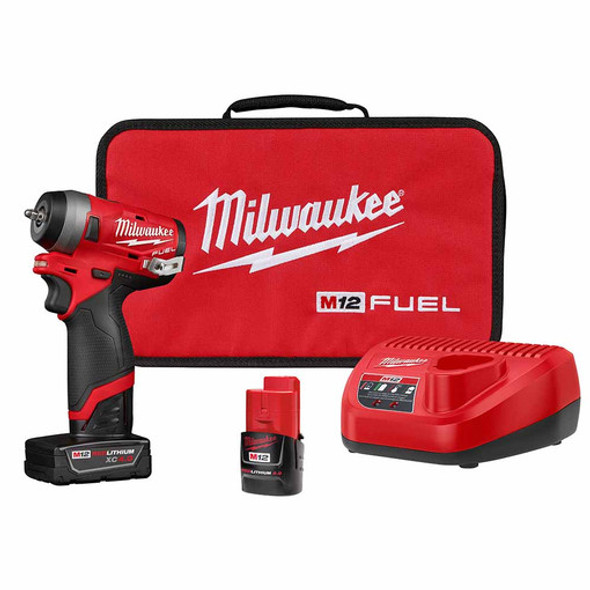 Milwaukee 2552-22 M12 FUEL Stubby 1/4" Impact Wrench Kit