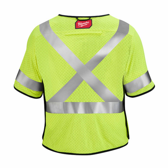 Milwaukee 48-73-5231 AR/FR Cat. 1 Class 3 Breakaway High Visibility Yellow Mesh Safety Vest - S/M