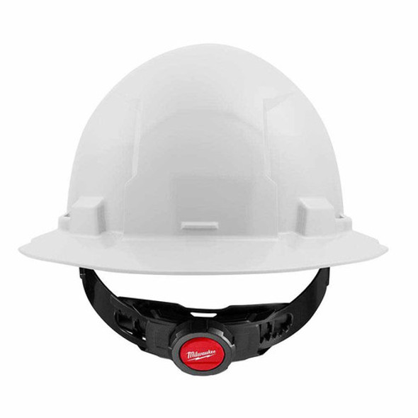 Milwaukee 48-73-1101 White Full Brim Hard Hat with 4PT Ratcheting Suspension  Type 1 Class E