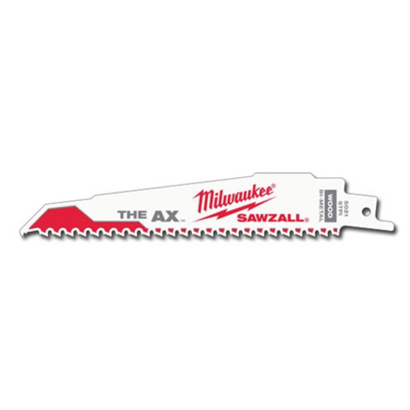 Milwaukee 48-00-5021 6" x 5/8TPI Bi-Metal AX Super Sawzall Blade 5-Pack