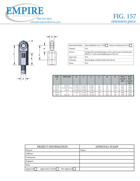 Figure 157 Extension Piece Submittal