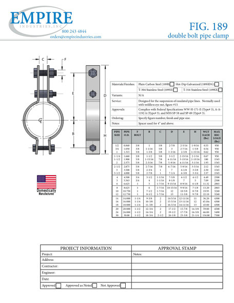 Fig. 189 Double Bolt Pipe Clamp