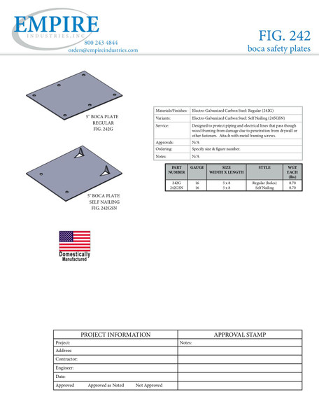 Fig. 242 Boca Safety Plate Submittal