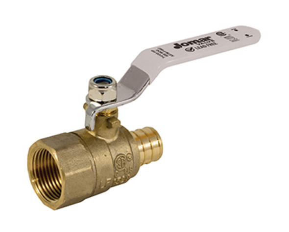 Lead Free Brass Ball Valve, 2 Piece, Threaded FIP x Crimp Pex Connection, Dezincification Resistant Brass, 400 WOG