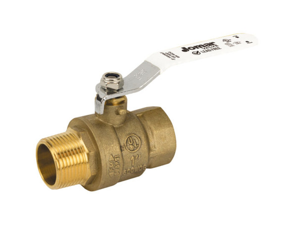 Lead Free Brass Ball Valve, Full Port, 2 Piece, MIP x FIP Connection, Stainless Steel Ball and Stem, Dezincification Resistant Brass, 600 WOG