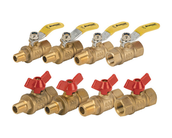 Mini Brass Ball Valve, Full Port, 2 Piece, Threaded Connection, 600 WOG