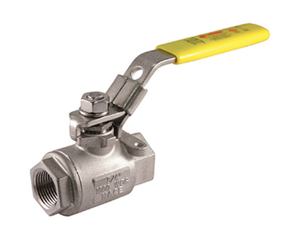 Stainless Steel Ball Valve, 2 Piece, Full Port, Threaded Connection, 1000 WOG