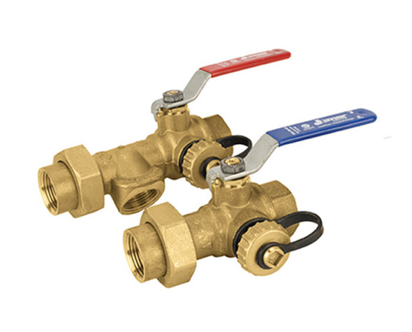 Lead Free Brass Ball Valves, 3-Way Ball, Tankless Water Heater Valve Kit, Threaded Connection, 600 WOG