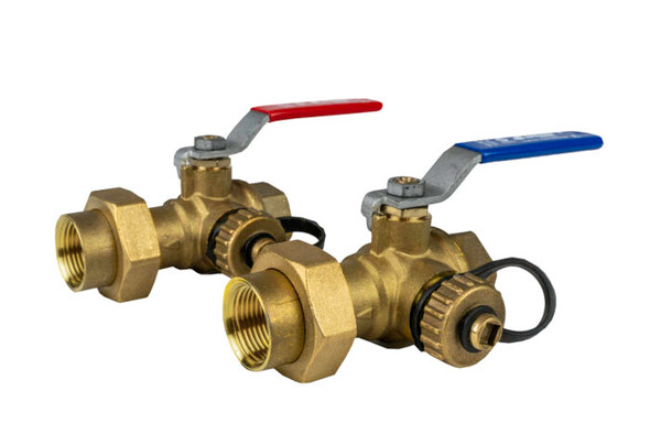 Lead Free Brass Ball Valves, 3-Way Ball, Tankless Water Heater Valve Kit, Threaded or Solder Connections, Without Relief Valve Port, 600 WOG
