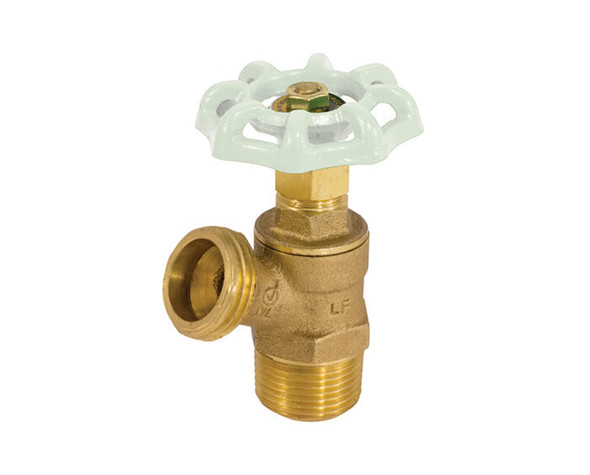 Lead Free Brass Boiler Drain, Threaded Male Connection, 125 WOG