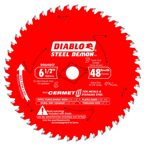6-1/2 in. x 48 Tooth Steel Demon Cermet II Saw Blade for Metals and Stainless Steel