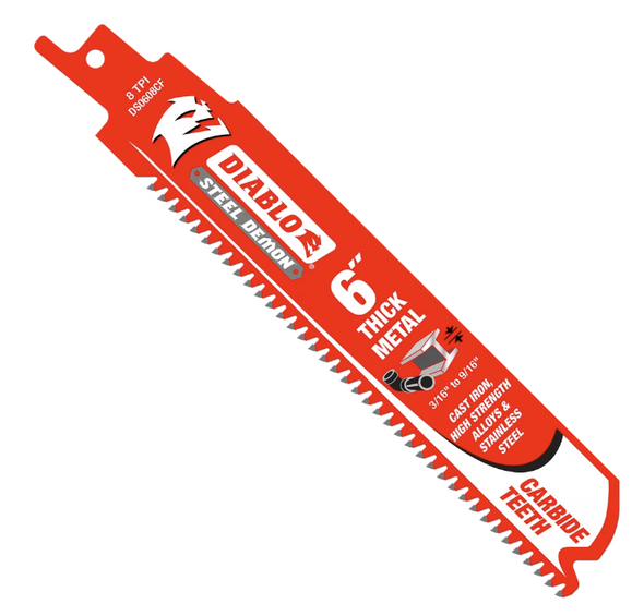 6 in. Steel Demon Carbide Recip Blades for Thick Metal (3/16 in. - 9/16 in.) Cutting (3 Pack)