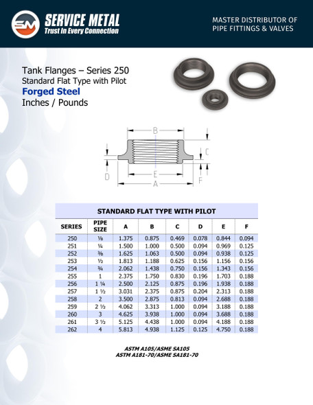 Tank Flange Flat Type with Pilot Dimensions