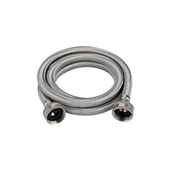 4' S.S. Washing Machine Inlet Hose w/ 3/4" FHT Connections- Bulk