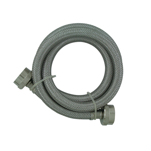 4' S.S. Washing Machine Inlet Hose w/ 3/4" FHT Connections- Bagged