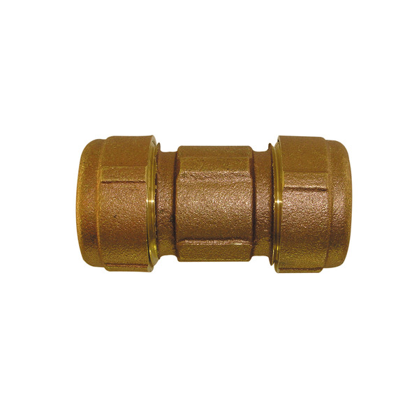 1-1/2" CTS Short Brass Compression Coupling- Lead Free