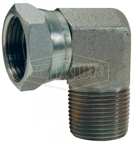 1501-4-6 - 90° Male NPTF x Female NPSM Swivel Nut Elbow