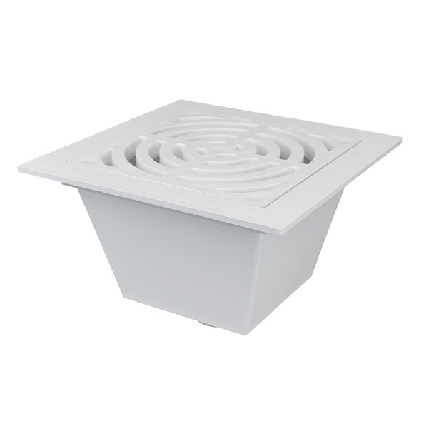 2" Hub PVC Floor Sink w/ Full Grate Flat Strainer