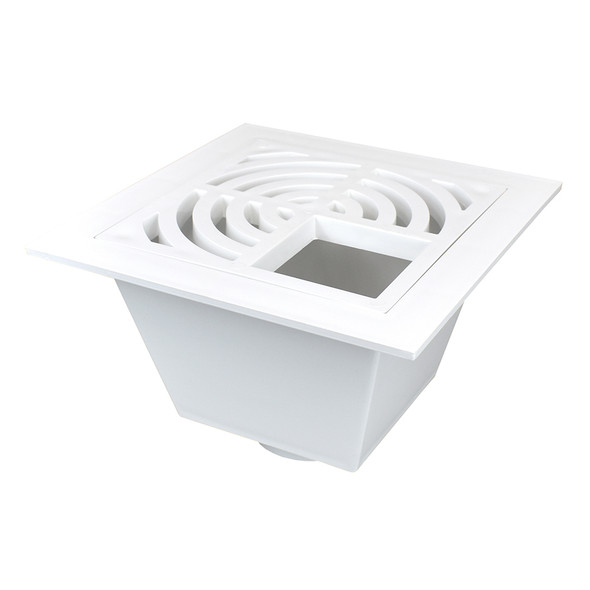 3" Hub PVC Floor Sink w/ 3/4" Grate Flat Strainer