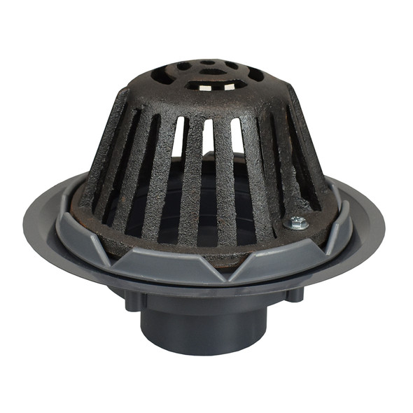 3" PVC Plastic Roof Drain w/ Cast Iron Dome