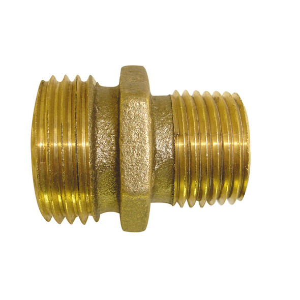 3/4" MHT x 1/2" MPT Brass Hose Nipple Adapter