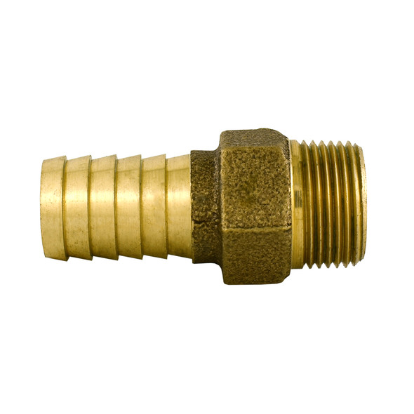 3/4" Insert x 3/4" MPT Red Brass Male Insert Adapter- Lead Free