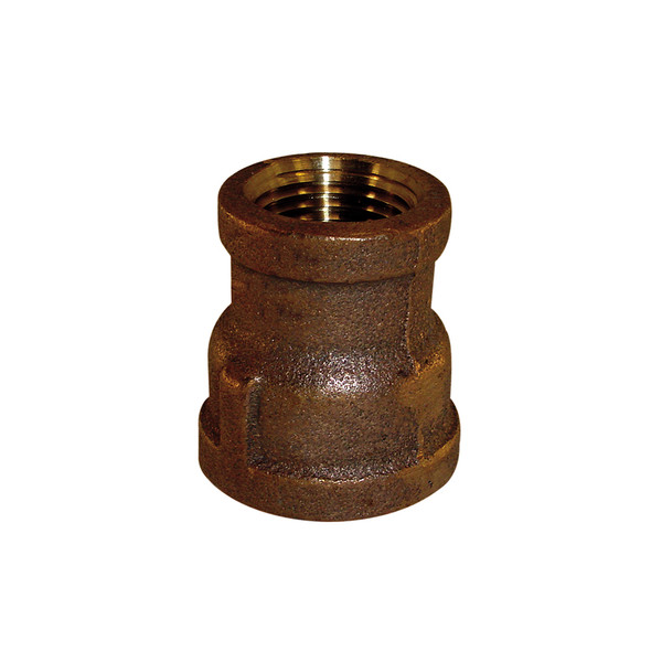 1/2" FPT X 3/8" FPT Bronze Reducing Coupling- Lead Free