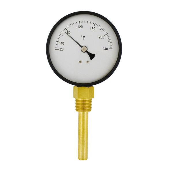 3" Bimetal Dial Straight Thermometer