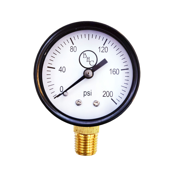 2" x 200 Lbs Pressure Gauge, 4 lb Increments