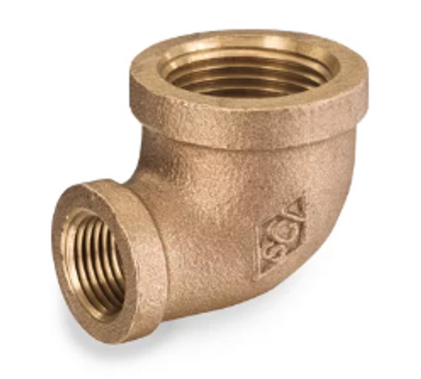 125# Bronze Threaded Reducing 90° Elbow