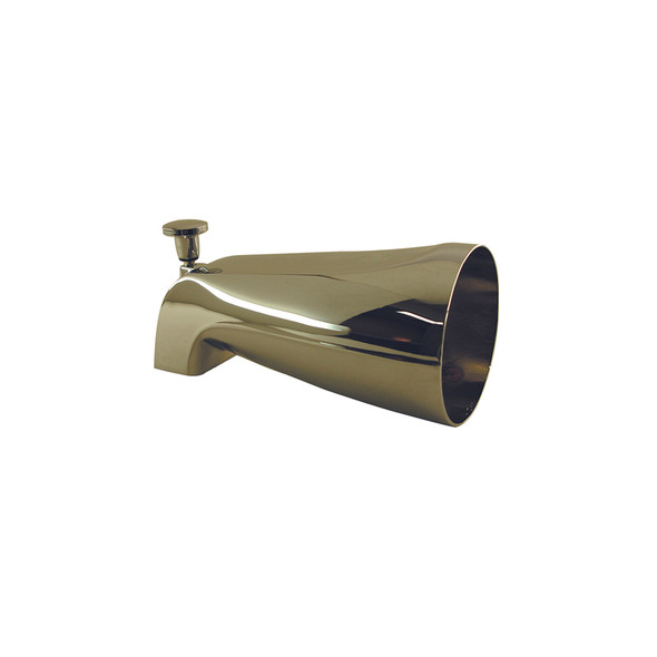 Tub Spout w/ Nose Diverter 1/2" FIP, 5-1/4" Overall Length- Chrome Plated