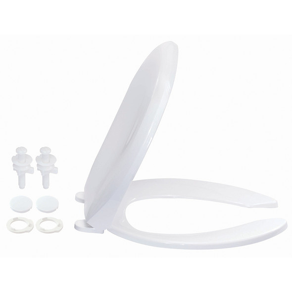 Elongated Commercial Open-front Plastic Toilet Seat- White