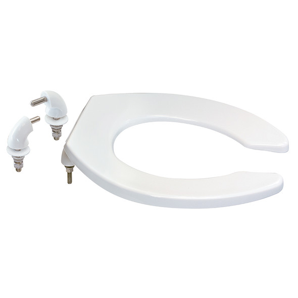Commercial Grade Round Open Front Plastic Toilet Seat- White (New Part# DCP-RO-WH)