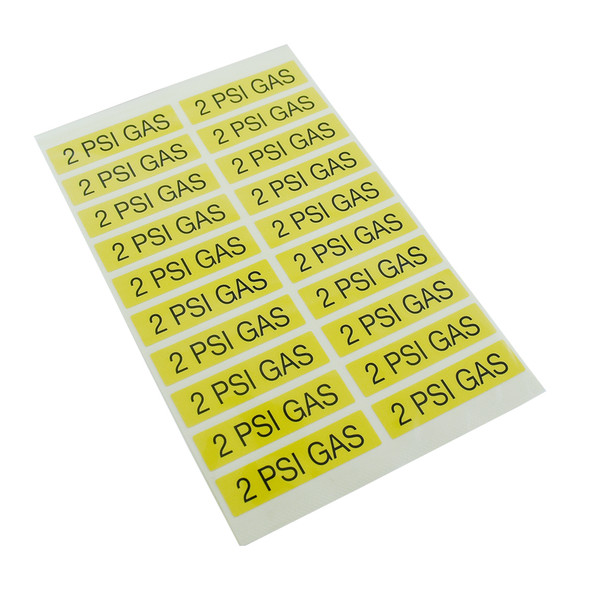 "2 PSI GAS" Line Marking Labels