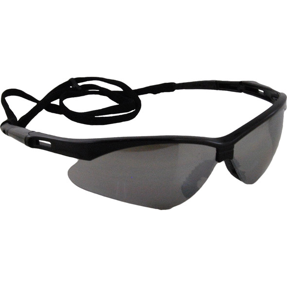 Safety Glasses w/ Smoke Mirror Lens and Black Frame